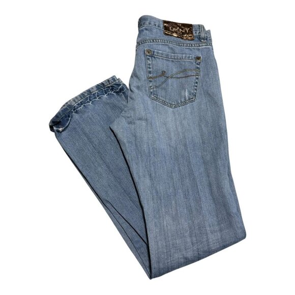 Vintage 2000s DKNY‎ Ludlow Cotton Light Wash Jeans Women’s 8L 31x32.5 - Picture 1 of 8